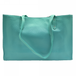 32594- MINT LEATHER SHOPPING BAG